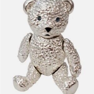Silver Textured Teddy Bear Toy
